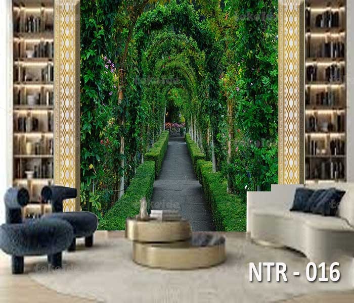 NTR 016 | Wallpaper Motif Pemandangan Lorong Taman | Cetak Wallpaper Dinding