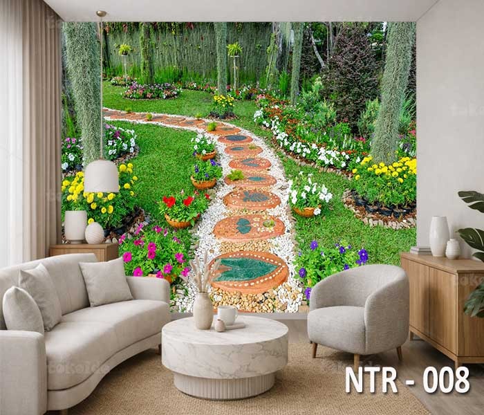 NTR 008 | Wallpaper Motif Pemandangan Hutan Bunga | Cetak Wallpaper Dinding