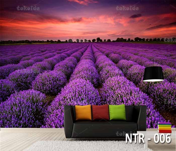 NTR 006 | Wallpaper Motif Pemandangan Bunga Lavender | Cetak Wallpaper Dinding