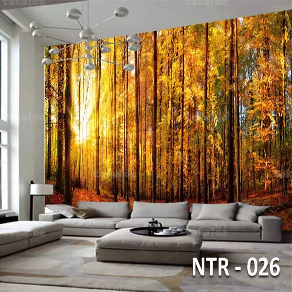 NTR 026 | Wallpaper Motif Pemandangan Hutan Musim Gugur | Cetak Wallpaper Dinding