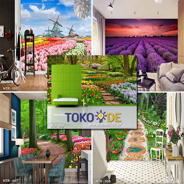 Nature 3 (Motif Pemandangan Lavender Taman)